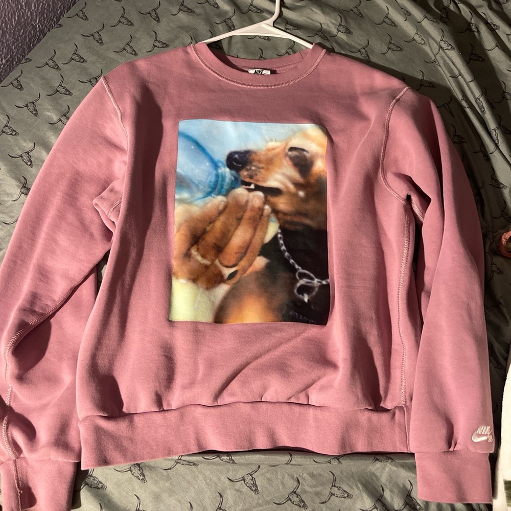 Nike Pink Dog Graphic Crewneck